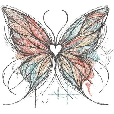 Free Butterfly All the Colors of Love Embroidery Design File