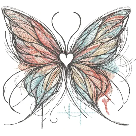 Free Butterfly All the Colors of Love Embroidery Design File