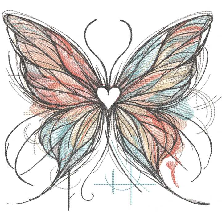 Free Butterfly All the Colors of Love Embroidery Design File