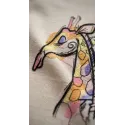 Vibrant Rainbow Giraffe Embroidery Design for You