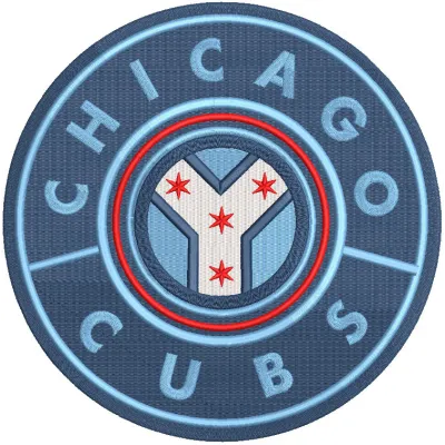 Chicago Cubs Wrigleyville City Connect logo embroidery design featuring vibrant colors and intricate stitching details.