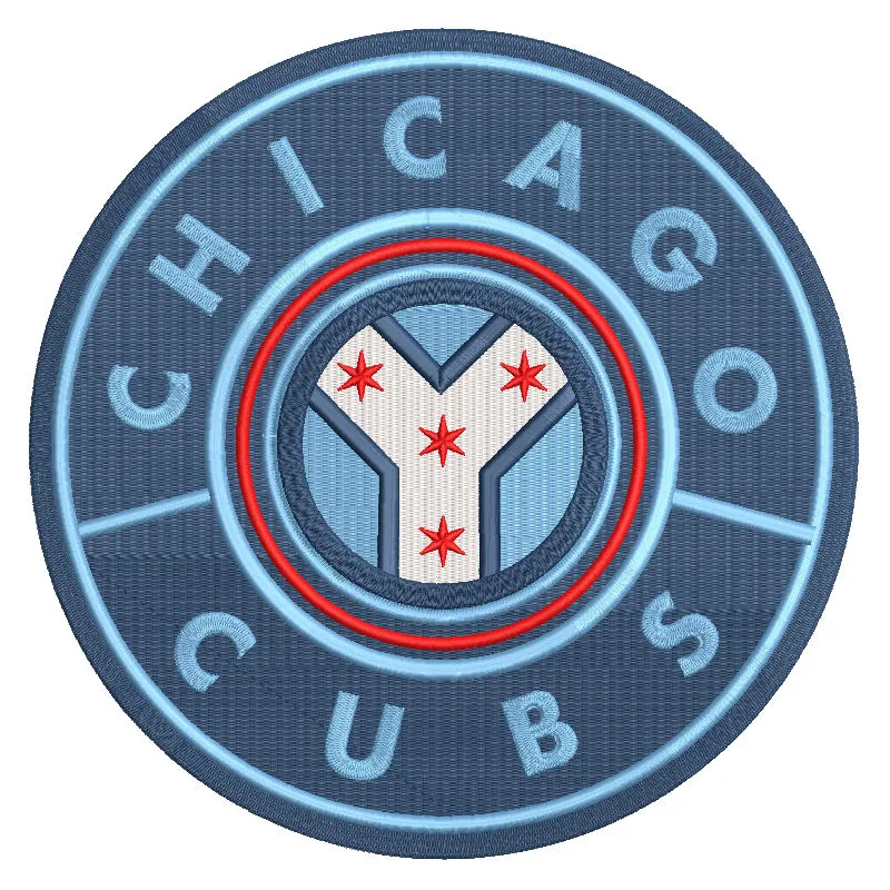 Chicago Cubs Wrigleyville City Connect logo embroidery design featuring vibrant colors and intricate stitching details.