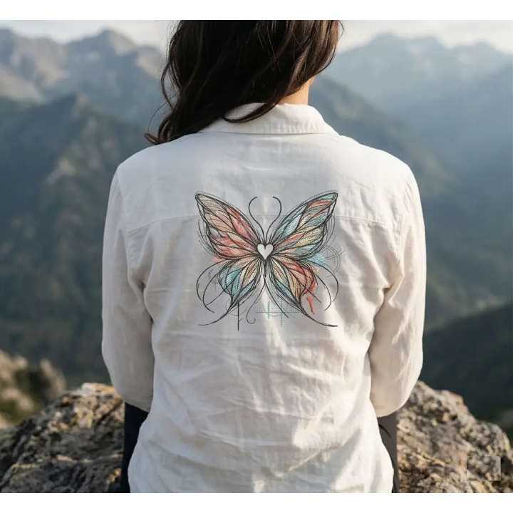 Free Butterfly All the Colors of Love Embroidery Design File