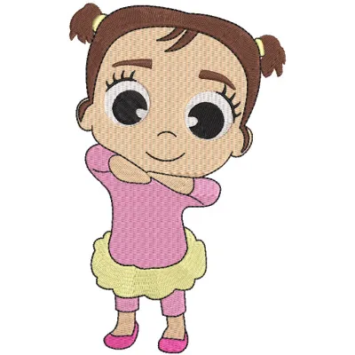 Cece Cocomelon embroidery design featuring colorful characters and playful elements in a cheerful layout.