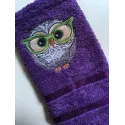 Owl in glasses embroidery design preview showing detailed stitching pattern