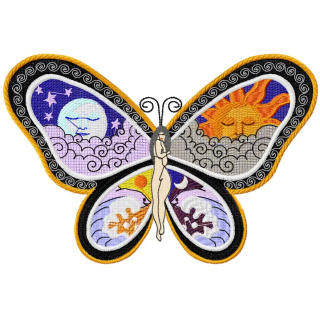 Fantastic Butterfly Night and Day free embroidery design