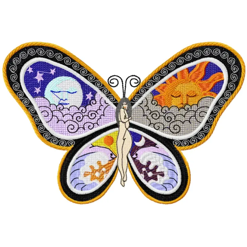 Fantastic Butterfly Night and Day free embroidery design