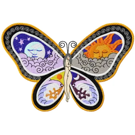 Fantastic Butterfly Night and Day free embroidery design