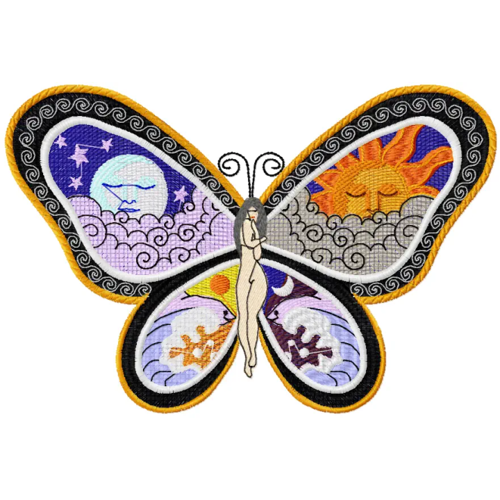 Fantastic Butterfly Night and Day free embroidery design