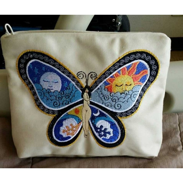 Fantastic Butterfly Night and Day free embroidery design