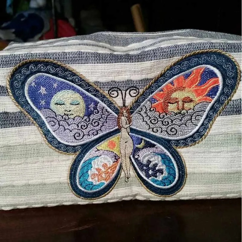 Fantastic Butterfly Night and Day free embroidery design