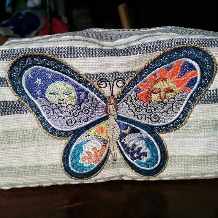Fantastic Butterfly Night and Day free embroidery design
