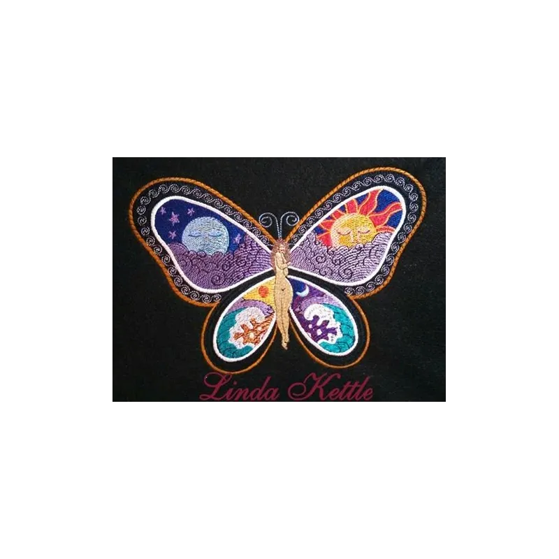 Fantastic Butterfly Night and Day free embroidery design