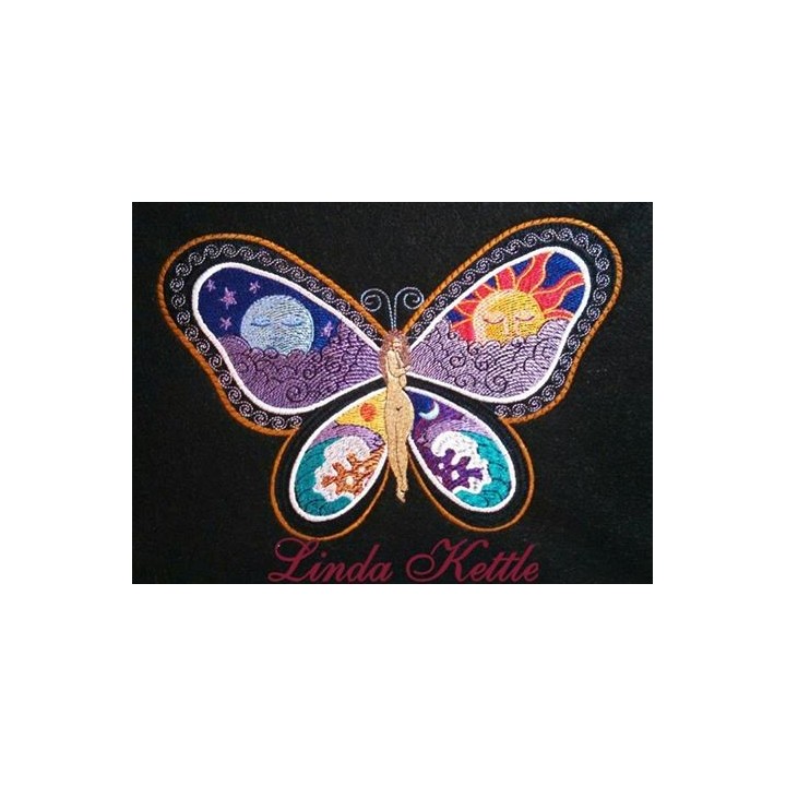 Fantastic Butterfly Night and Day free embroidery design