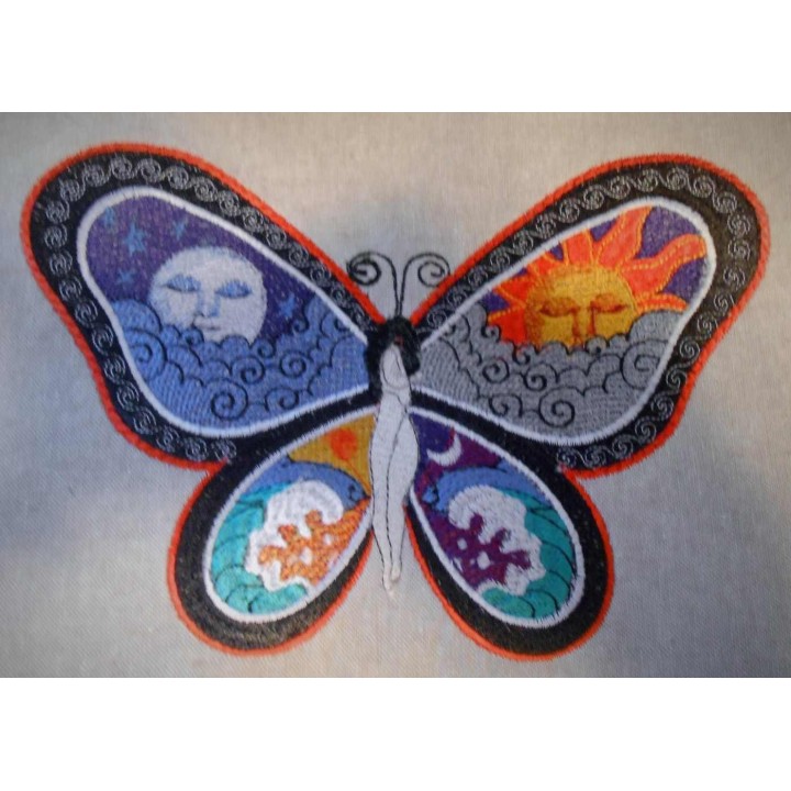 Fantastic Butterfly Night and Day free embroidery design