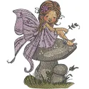Forest fairy embroidery design showcasing intricate details, perfect for crafting on t-shirts or tote bags