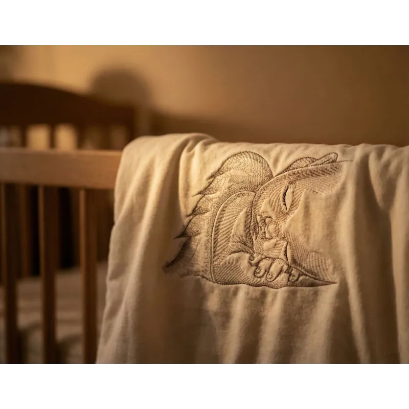 Sleeping Angel Sketch Embroidery - Peaceful Baby Design