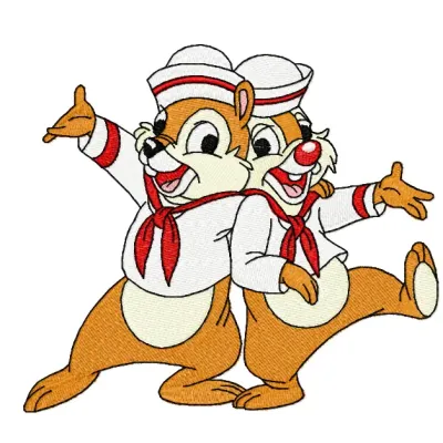 Chip & Dale Sailor Stitching Pattern | Fun Cartoon Design
