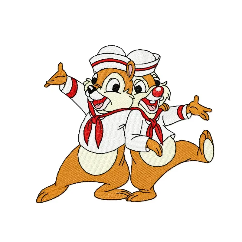 Chip & Dale Sailor Stitching Pattern | Fun Cartoon Design