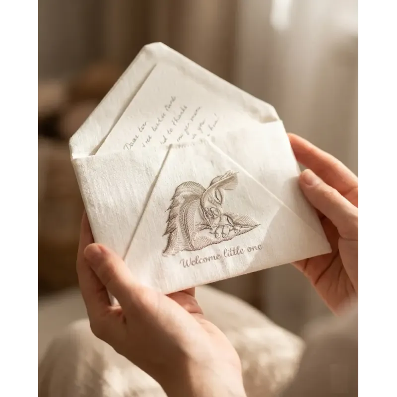 Sleeping Angel Sketch Embroidery - Peaceful Baby Design