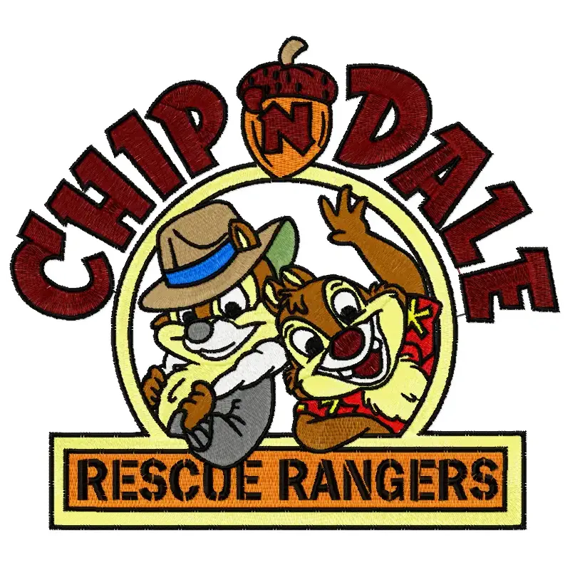 Chip & Dale Rescue Rangers big size embroidery design