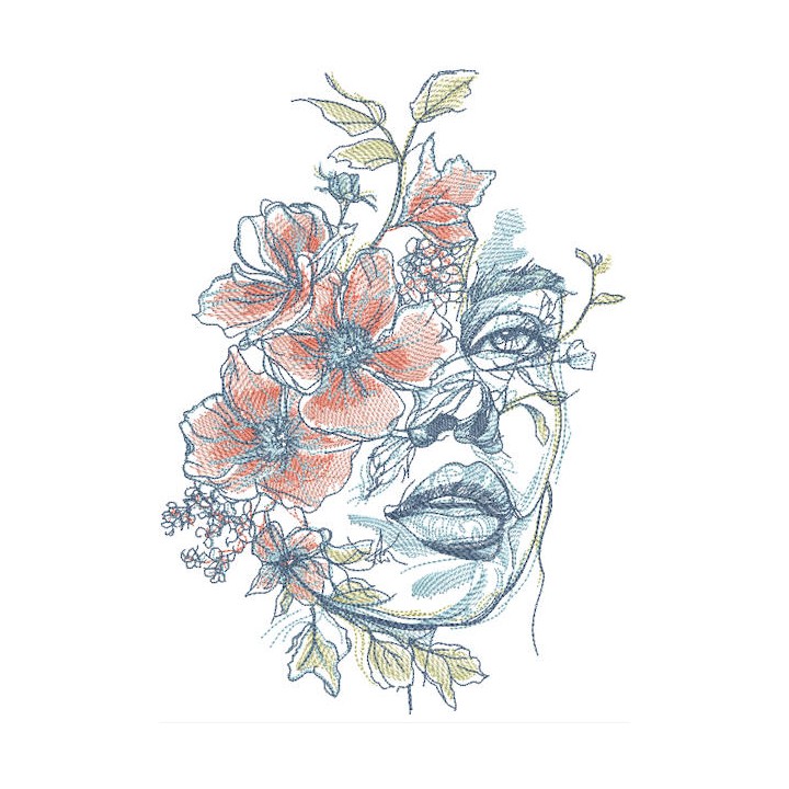 Flowery spring fills embroidery design - Embroidery Design