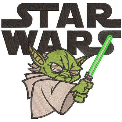 Star Wars Yoda embroidery design