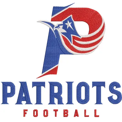 Patriots Football logo embroidery design