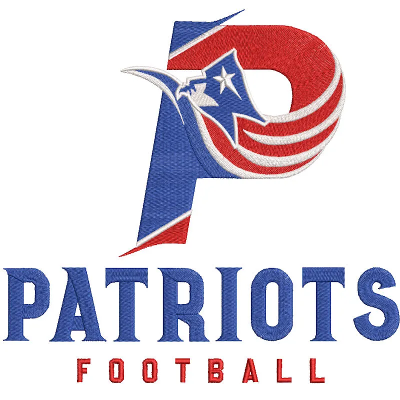 Patriots Football logo embroidery design