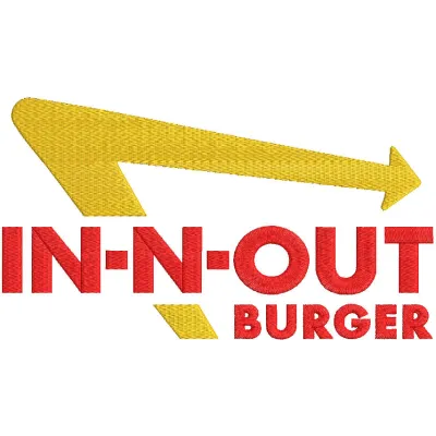 In-n-out burger logo embroidery design