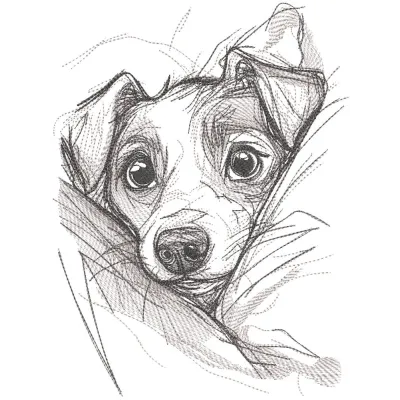 Puppy in the bosom embroidery design