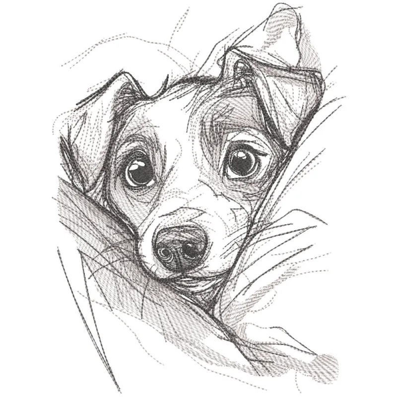 Puppy in the bosom embroidery design