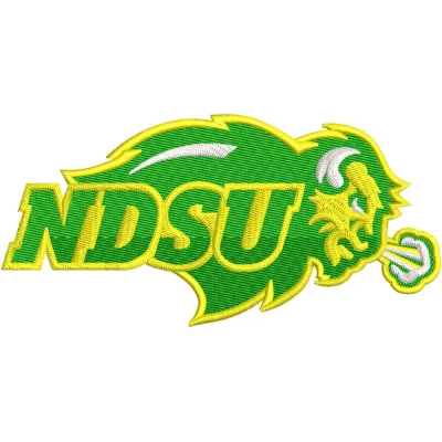 North Dakota State Bison logo embroidery design for college sports, ideal for caps, hoodies, and team gear