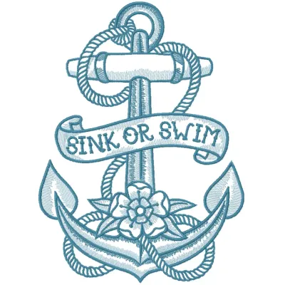 Preview of the 'Sink or Swim 2' embroidery design showcasing nautical themes for creative stitching projects