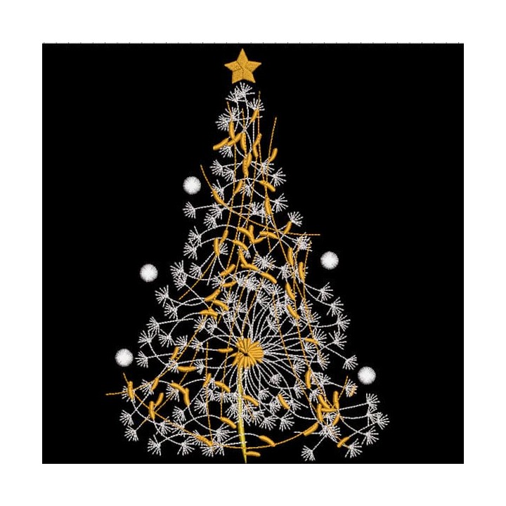 Dandelion Christmas tree embroidery design - Embroidery Design
