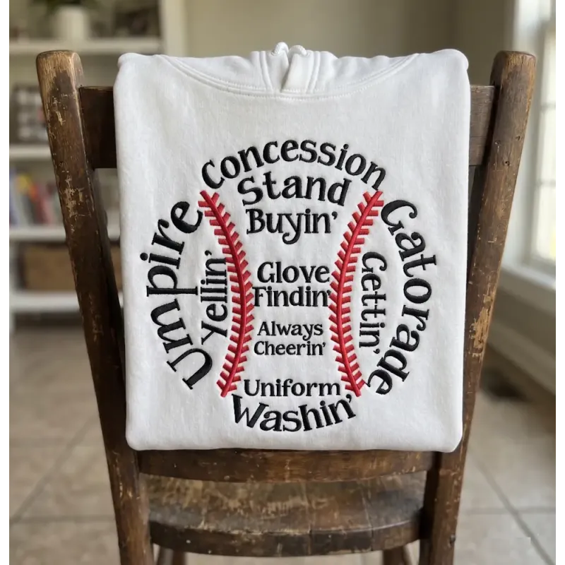 Baseball Mom Embroidery Pattern for Crafters
