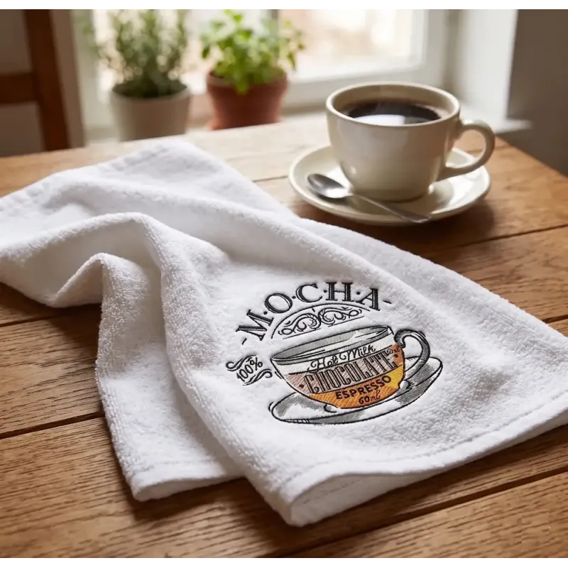 Cup of mocha embroidery design preview showing detailed stitching pattern