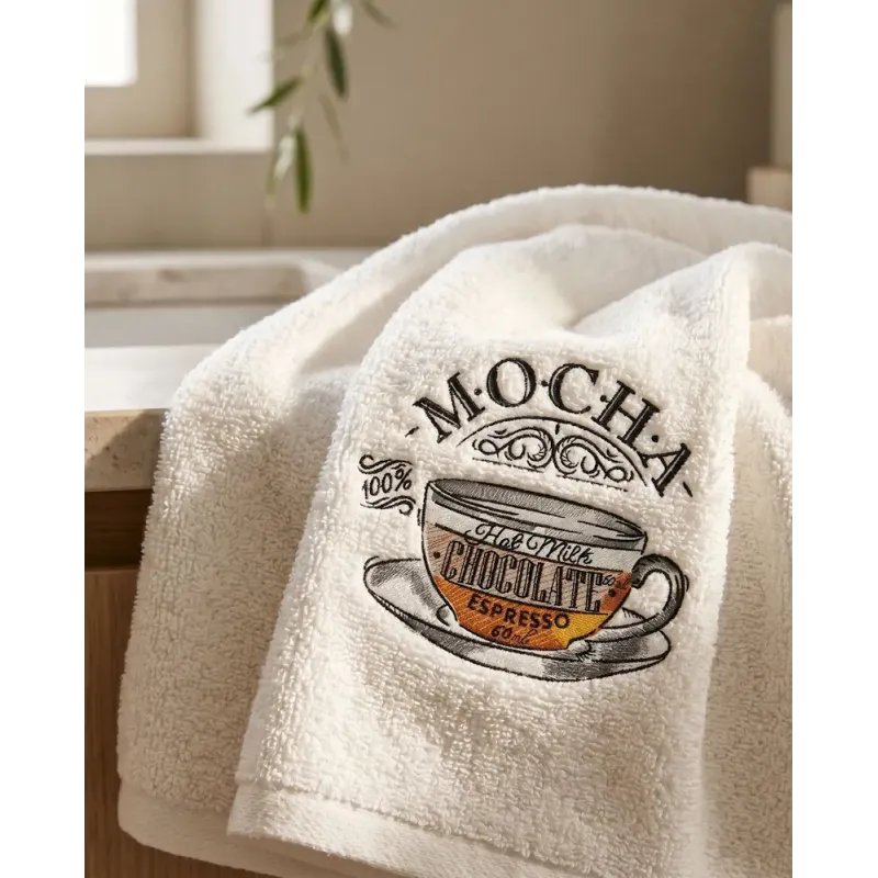 Cup of mocha embroidery design preview showing detailed stitching pattern for coffee-themed projects