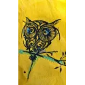 Strange owl 12 embroidery design closeup showing detailed stitching pattern