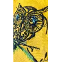 Strange owl 12 embroidery design closeup showing detailed stitching pattern