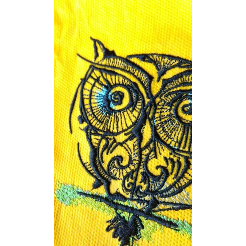 Strange owl 12 embroidery design preview showing detailed stitching pattern