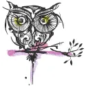 Strange owl 12 embroidery design featuring a whimsical owl motif, perfect for adding charm to various fabric projects