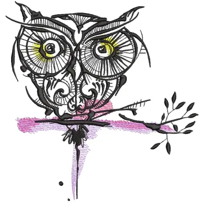 Strange owl 12 embroidery design featuring a whimsical owl motif, perfect for adding charm to various fabric projects