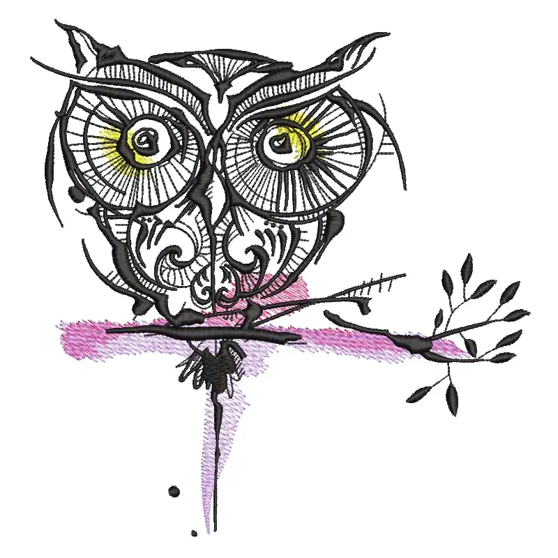 Strange owl 12 embroidery design featuring a whimsical owl motif, perfect for adding charm to various fabric projects