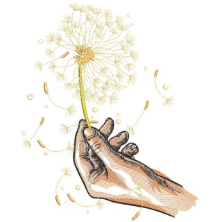 Dandelion in hand embroidery design - Embroidery Design