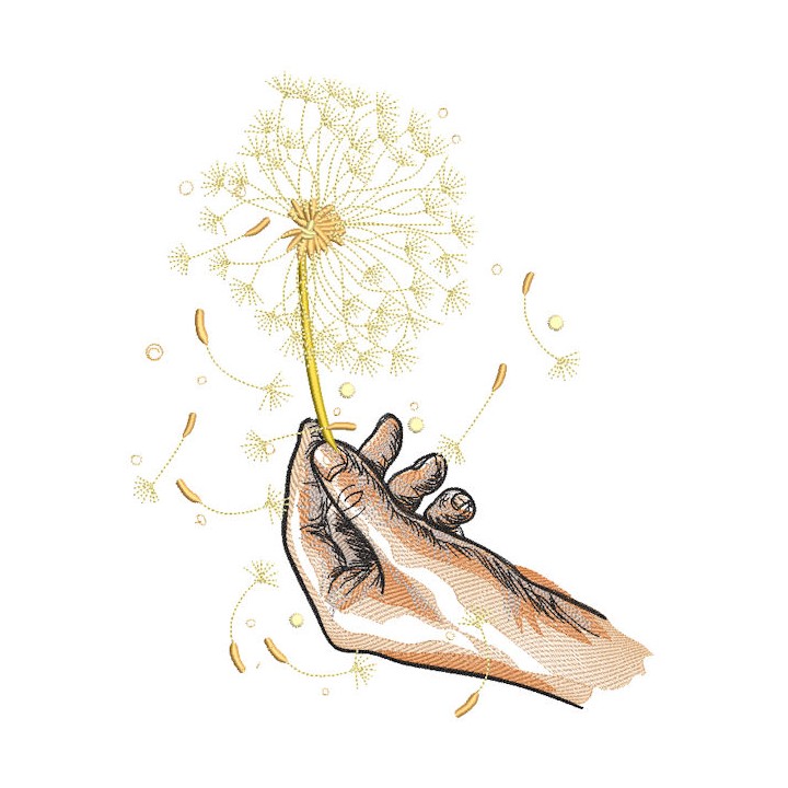 Dandelion in hand embroidery design - Embroidery Design