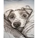 Puppy in the bosom embroidery design preview showing detailed stitching pattern