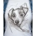 Puppy in the bosom embroidery design with adorable dog motif ready to stitch
