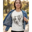 Puppy in the bosom embroidery design showing cute dog stitching pattern