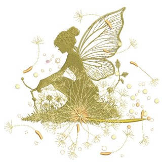 Dandelion fairy embroidery design - Embroidery Design